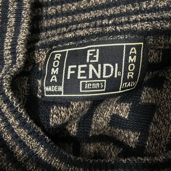 👉SOLD  Fendi Vintage Sweater Mock Neck Logo - Picture 11 of 13